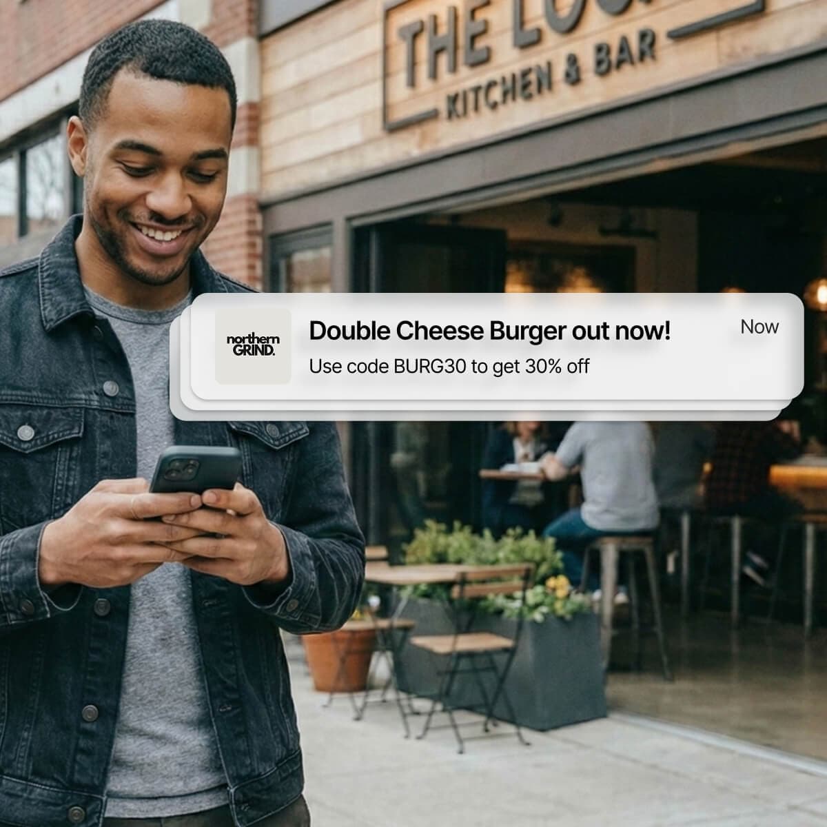 Sizzle app home screen with promotional content